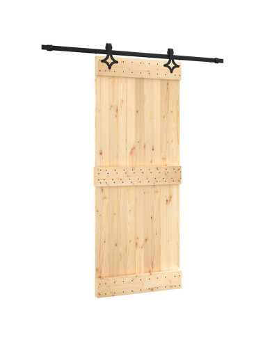 Porta scorrevole Naturale e Nero 85 x 210 cm