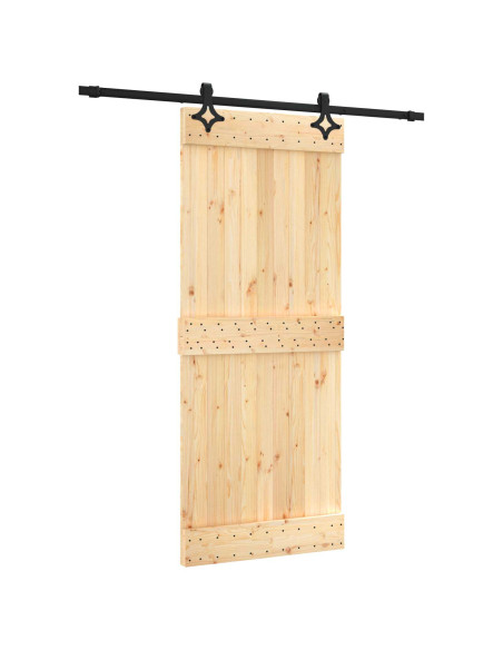 Porta scorrevole Naturale e Nero 85 x 210 cm