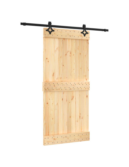 Porta scorrevole Naturale e Nero 95 x 210 cm