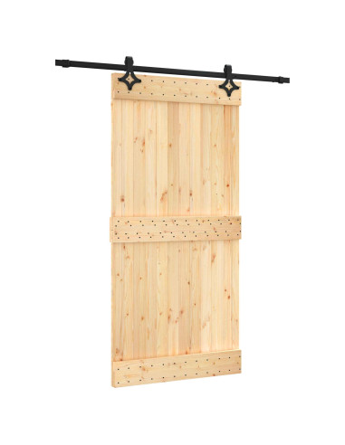 Porta scorrevole Naturale e Nero 100 x 210 cm