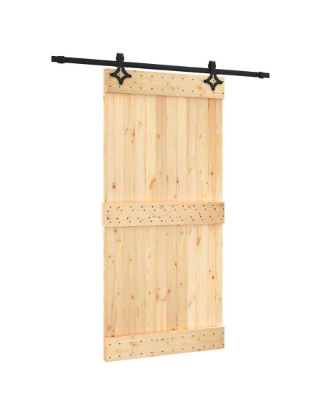 Porta scorrevole Naturale e Nero 100 x 210 cm