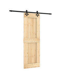 Porta scorrevole Naturale e Nero 70 x 210 cm 2