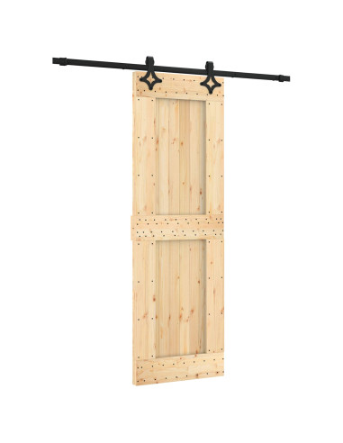 Porta scorrevole Naturale e Nero 70 x 210 cm