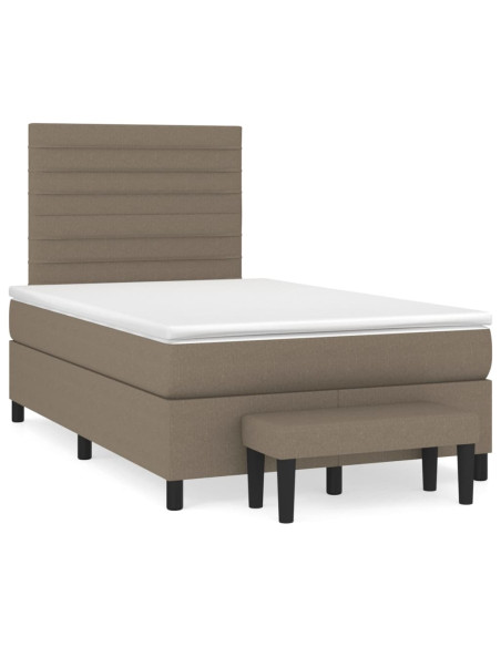 Giroletto a Molle con Materasso Tortora 120x190 cm in Tessuto