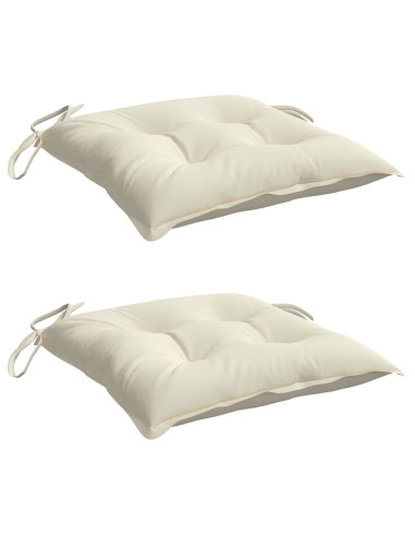 Cuscini per Sedia 2 pz Bianco Crema 50x50x7cm in Tessuto Oxford