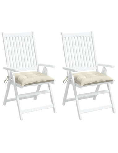 Cuscini per Sedia 2 pz Bianco Crema 50x50x7cm in Tessuto Oxford