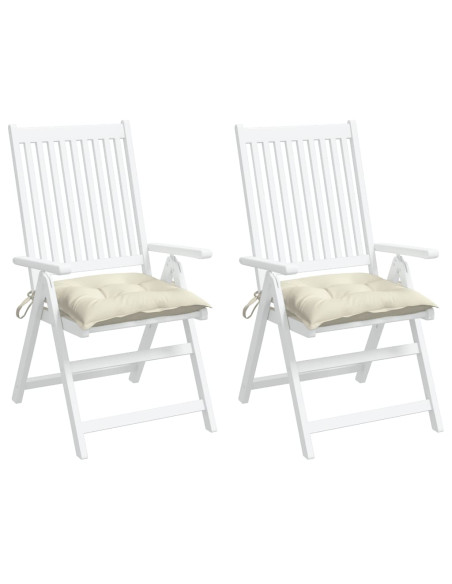 Cuscini per Sedia 2 pz Bianco Crema 50x50x7cm in Tessuto Oxford
