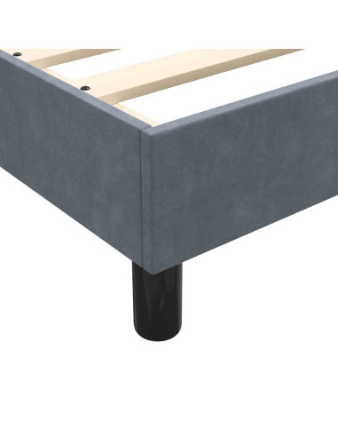 Giroletto a Molle con Materasso Grigio Scuro 160x210 cm Velluto