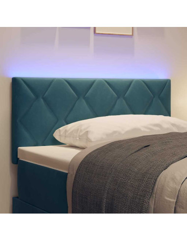 Testiera LED Blu Scuro 100 cm Velluto