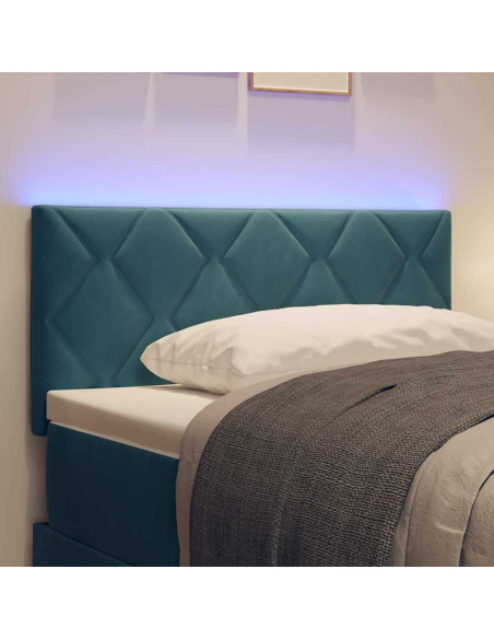 Testiera LED Blu Scuro 100 cm Velluto