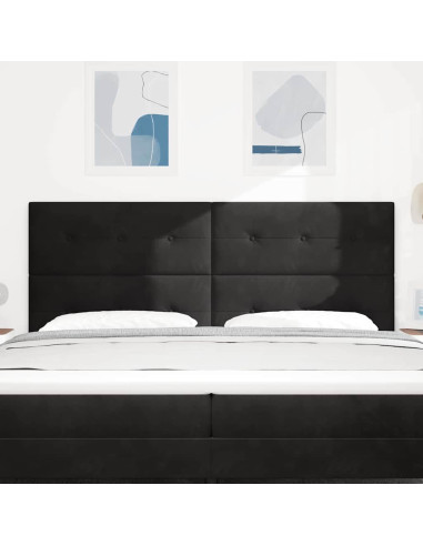 Testiera LED con luci a strisce a LED Nero 200 cm Poliestere