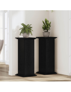Supporto per piante Rovere Nero 33 x 33 x 80 cm