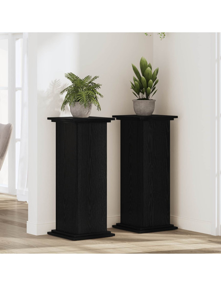 Supporto per piante Rovere Nero 33 x 33 x 80 cm