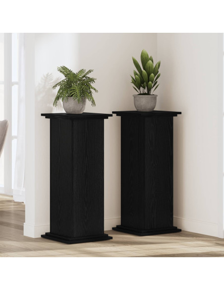 Supporto per piante Rovere Nero 33 x 33 x 100 cm