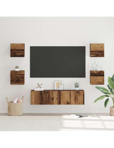 Set mobile TV 6 pcs Legno vecchio Legno multistrato