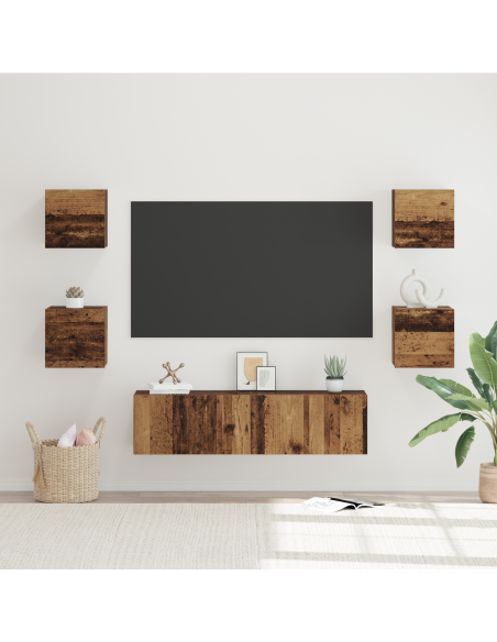 Set mobile TV 6 pcs Legno vecchio Legno multistrato