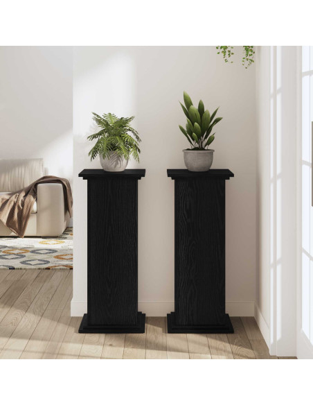 Supporto per piante Rovere Nero 33 x 33 x 80 cm