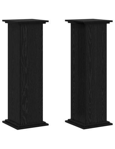 Supporto per piante Rovere Nero 33 x 33 x 100 cm