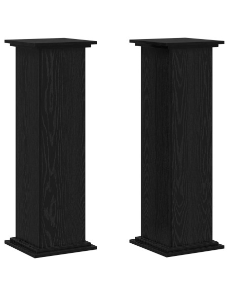Supporto per piante Rovere Nero 33 x 33 x 100 cm