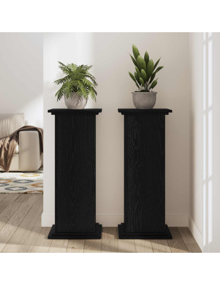 Supporto per piante Rovere Nero 33 x 33 x 100 cm