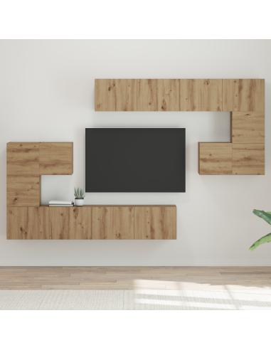 Unità TV 4 pcs Rovere artigianale Legno multistrato