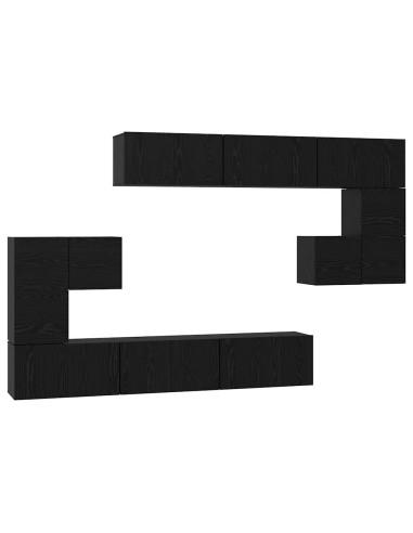 Set mobile TV 10 pcs Rovere Nero Legno multistrato