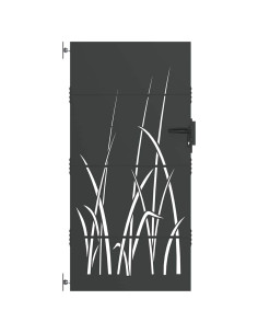 Cancello da giardino con blocco Nero 85 x 175 cm 2