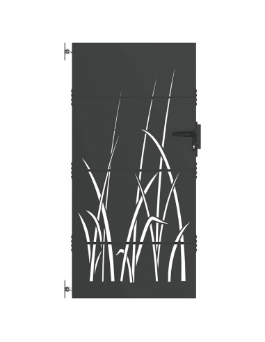 Cancello da giardino con blocco Nero 85 x 175 cm