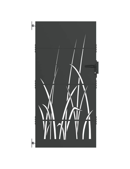 Cancello da giardino con blocco Nero 85 x 175 cm