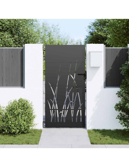 Cancello da giardino con blocco Nero 85 x 175 cm
