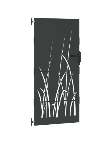 Cancello da giardino con blocco Nero 85 x 175 cm