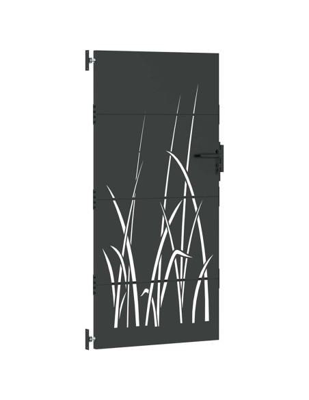 Cancello da giardino con blocco Nero 85 x 175 cm