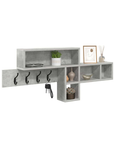 Appendiabiti a muro Grigio cemento 100 x 12 x 43,5 cm