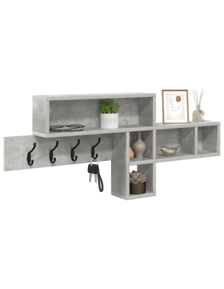 Appendiabiti a muro Grigio cemento 100 x 12 x 43,5 cm