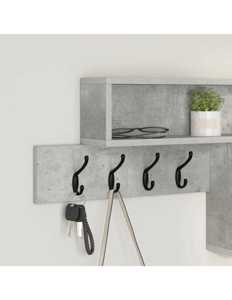 Appendiabiti a muro Grigio cemento 100 x 12 x 43,5 cm