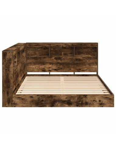 Letto Libreria Rovere fumo 140 x 200 cm Legno multistrato