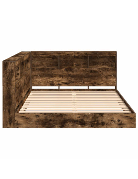 Letto Libreria Rovere fumo 140 x 200 cm Legno multistrato