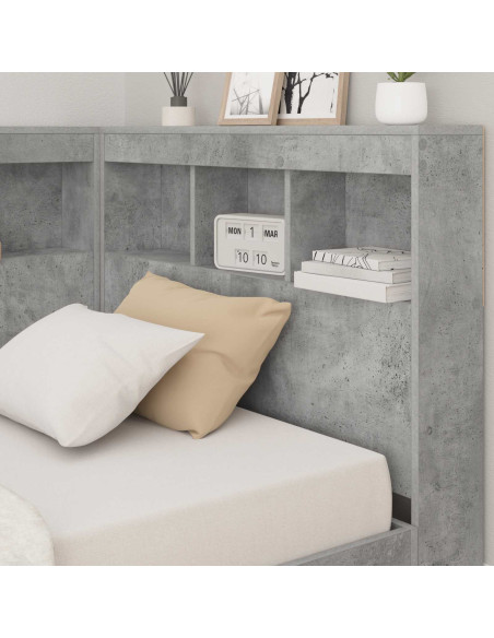 Testata contenitore Grigio cemento 75 cm Legno multistrato