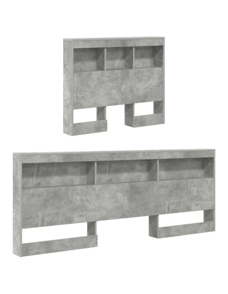 Testata contenitore Grigio cemento 75 cm Legno multistrato