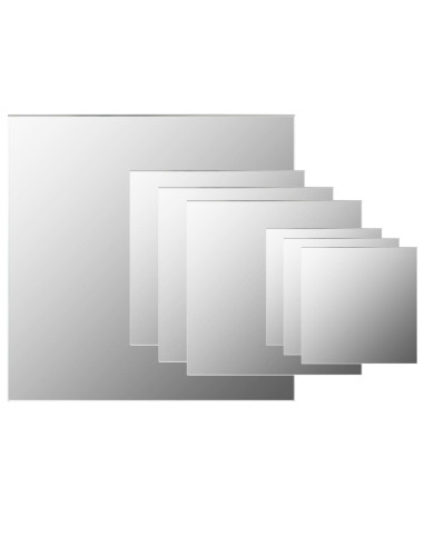 Set di Specchi da Parete 7 pz in Vetro Quadrato