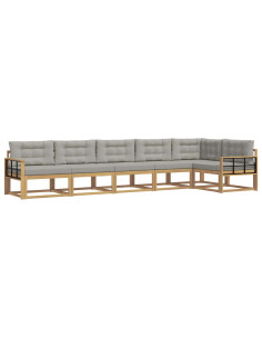 Set di divani da esterno 4 pcs Bianco e Grigio Chiaro 2
