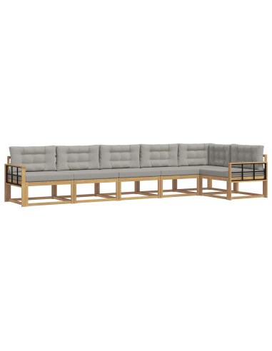 Set di divani da esterno 4 pcs Bianco e Grigio Chiaro