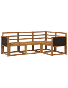 Set di divani da esterno 4 pcs Naturale