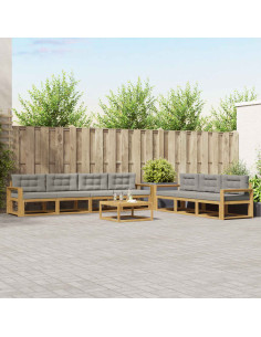 Set di divani da esterno 7 pcs Bianco e Grigio Chiaro