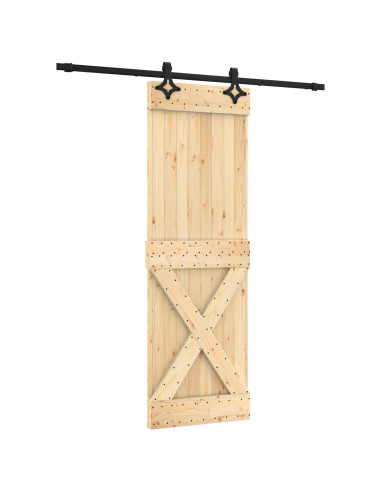Porta scorrevole Naturale e Nero 70 x 210 cm