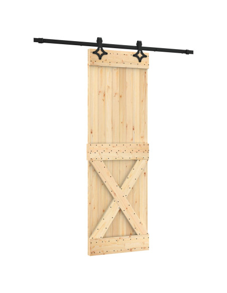 Porta scorrevole Naturale e Nero 70 x 210 cm