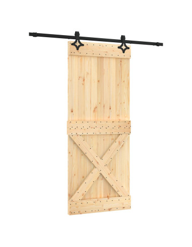 Porta scorrevole Naturale e Nero 85 x 210 cm