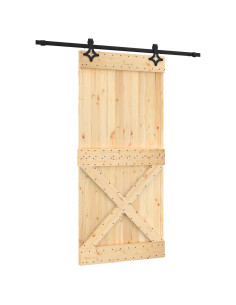 Porta scorrevole Naturale e Nero 95 x 210 cm 2