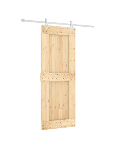 Porta scorrevole Naturale e Bianco 80 x 210 cm