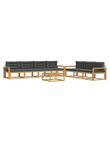 Set di divani da esterno con cuscino 7 pcs Bianco e Antracite
